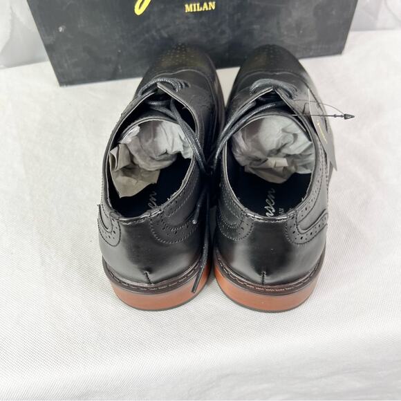 Jousen Milan AMY601 Black Wingtip Dress Shoes NIB - Picture 5 of 6
